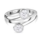 Moissanit Ring, 925 Silber platiniert, Platinüberzug, (Größe 17.00) ca. 0.92 ct