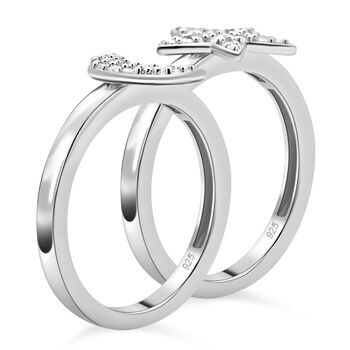 2er-Set - Moissanit Ringe - 0,40 ct.