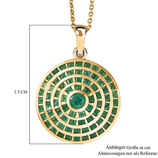 AA Kagem Sambischer Smaragd Schmuckset 925 Silber 750 Gelbgold Vermeil (10-15 Werktage Lieferzeit) ca. 3,45 ct. image number 6