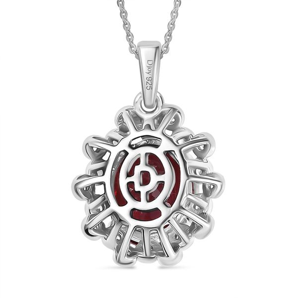 D'Joy Lab Created Padparadscha-Saphir, Weißer Zirkon Schmuckset ca. 50 cm 925 Silber rhodiniert ca. 3.85 ct image number 5