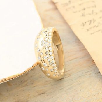 CLARTE Moissanit Ring 925 Silber vergoldet (Gr&ouml;&szlig;e 17.00) ca. 1.00 ct