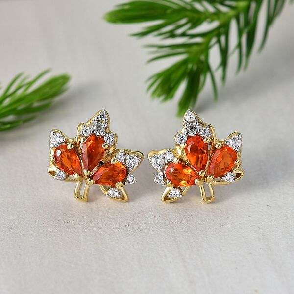 D'Joy AAA Blaze Feueropal und Zirkon Ohrringe und Anh&auml;nger mit 50cm Kette image number 9