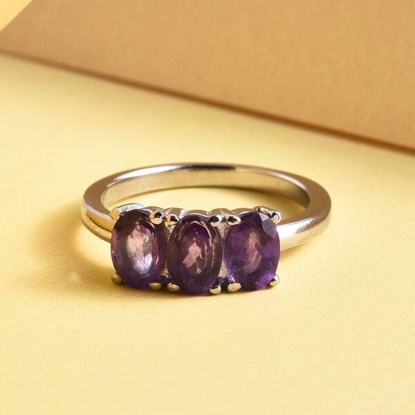 Afrikanischer Amethyst Ring, Edelstahl (Gr&ouml;&szlig;e 21.00) ca. 1,24 ct image number 2