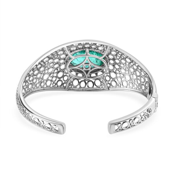 Smaragd-Quarz -Triplett Armreif, ca. 19 cm, 925 Silber platiniert, ca. 21.52 ct image number 5