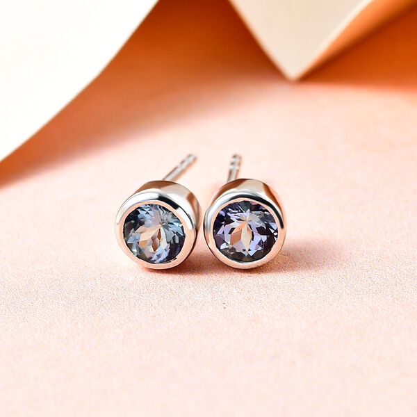 Pfau Tansanit Ohrstecker - 1,11 ct. image number 2