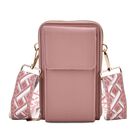 Crossbody-Handytasche mit RFID-Schutz, Kartenfächern und gemustertem Trageriemen, ca. 19x6x11 cm, Pink