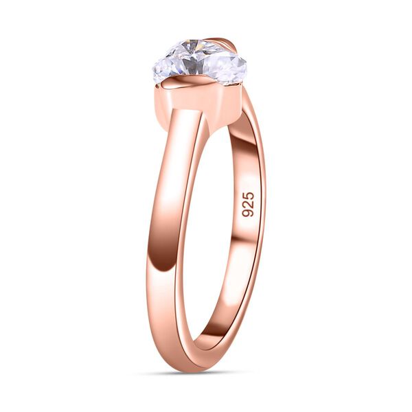 Moissanit Ringe 925 Silber Roségold Vermeil (Größe 16.00) ca. 0.93 ct image number 4