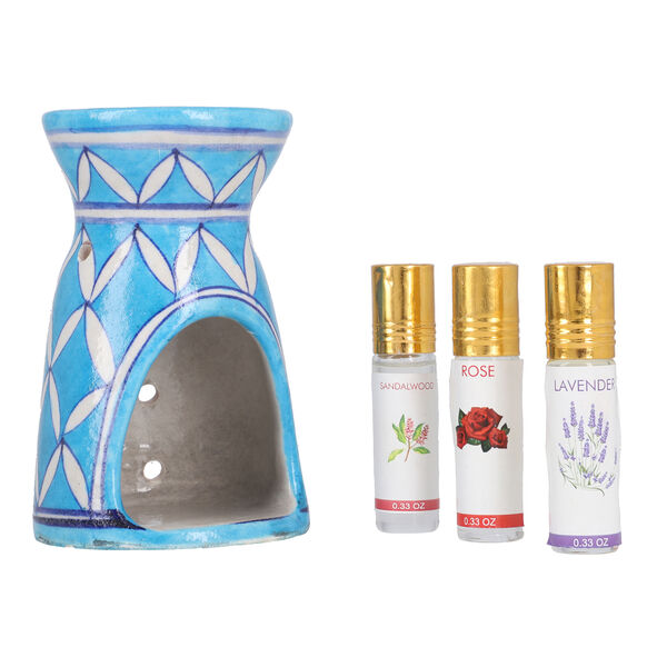 Duftlampe mit 3 &auml;therischen &Ouml;len, Hellblau image number 3