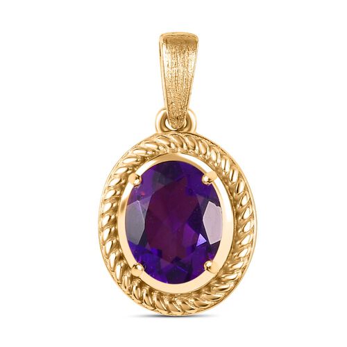 Afrikanischer Amethyst Anhänger Messing  ca. 1.64 ct image number 0