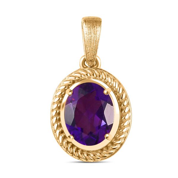 Afrikanischer Amethyst Anh&auml;nger Messing  ca. 1.64 ct