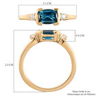 London Blau Topas und Zirkon Ring 925 Silber vergoldet image number 6