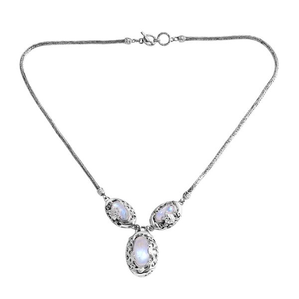 D'Joy Premium Regenbogen Mondstein Halskette ca. 50 cm 925 Silber ca. 20.14 ct