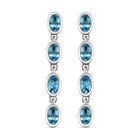 Schweizer Blautopas-Ohrringe, 925 Silber platiniert ca. 2,13 ct