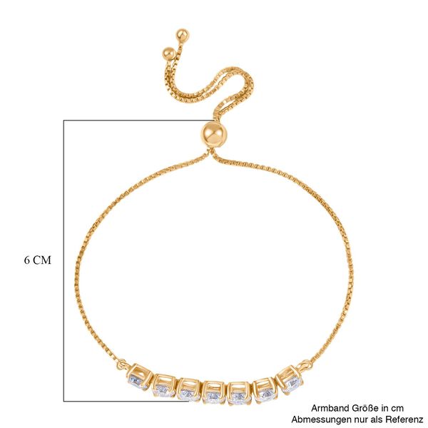 D joy 100 Facetten Moissanit Armband ca. 19 cm 925 Silber 750 Gelbgold Vermeil ca. 3.38 ct image number 5