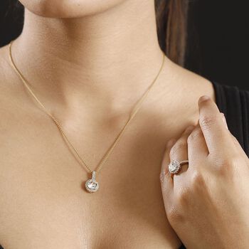 J Francis gefertigt mit SWAROVSKI- Swarovski Kristall Schmuckset, 925 Silber vergoldet