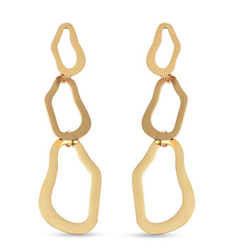 3-teilige Designer-Stil-Ohrringe, Edelstahl goldfarben