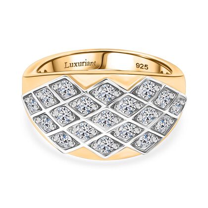 LUXURIANT DIAMOND - Lab Grown Diamant SI-GH Ring 925 Silber 750 Gelbgold Vermeil (Gr&ouml;&szlig;e 18.00) ca. 1.00 ct