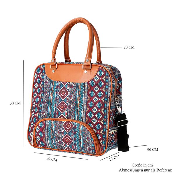 Boho Stil Handtasche, Blau und Mehrfarbig image number 7