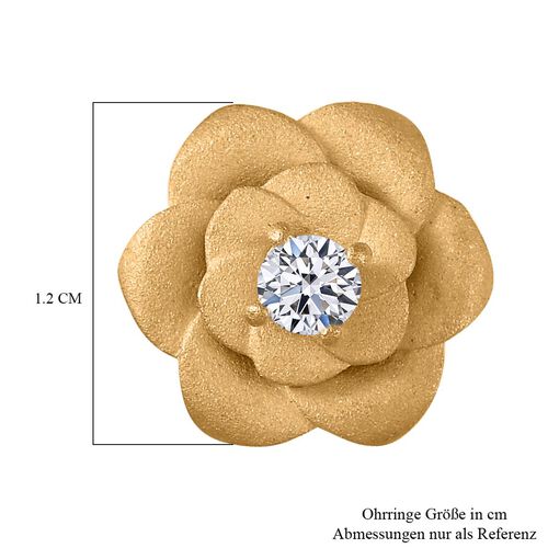 Lab Grown Diamant SI Ohrringe 925 Silber 750 Gelbgold Vermeil ca. 0.20 ct image number 5