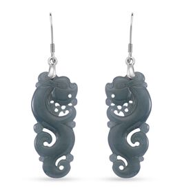 D'Joy Natürlicher Olmek Jadeit Ohrringe 925 Silber rhodiniert ca. 20.00 ct