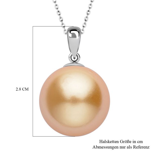 2er Set - Goldene Muschelkernperlen Ohrringe und Anhänger mit Kette Schmuckset, Edelstahl, 925 Silber rhodiniert image number 6