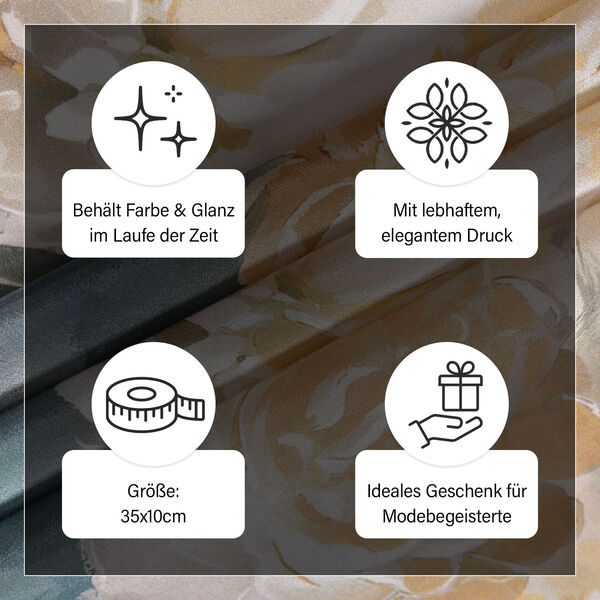 LA MAREY Premium Selection - 100% Maulbeerenseiden-Halstuch, 35x150cm, Schneerose image number 4