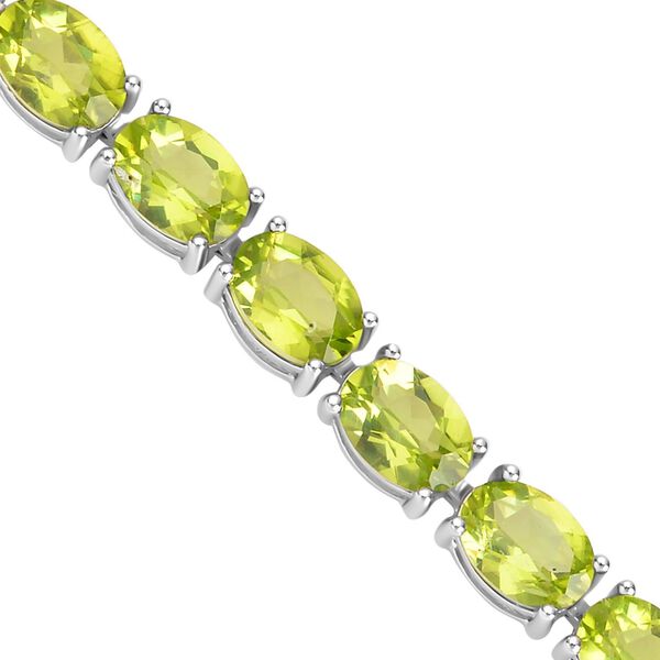 Nat&uuml;rliches Peridot Armband, ca. 20 cm, 925 Silber rhodiniert ca. 22,31 ct image number 4