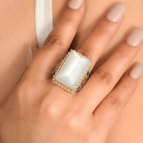 Sajen Silber-Grauer Mondstein Ring 925 Silber rhodiniert (Gr&ouml;&szlig;e 19.00) ca. 26.80 ct image number 2