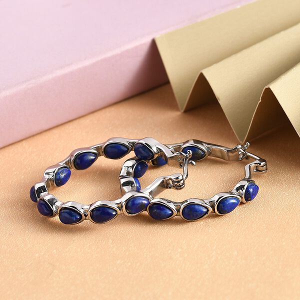 Lapislazuli-Ohrringe, 316L Edelstahl ca. 9.99 ct image number 2