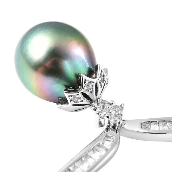 Tahiti Perlen und wei&szlig;e Topas-Halskette in Silber image number 6