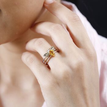 GP Italian Garden Kollektion- AA Citrin, Zirkon und Kanchanaburi blauer Saphir-Ring - 0,69 ct.