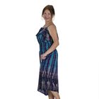 Midaxi-Kleid mit gesmokter Taille, One Size, Blau und lila image number 2