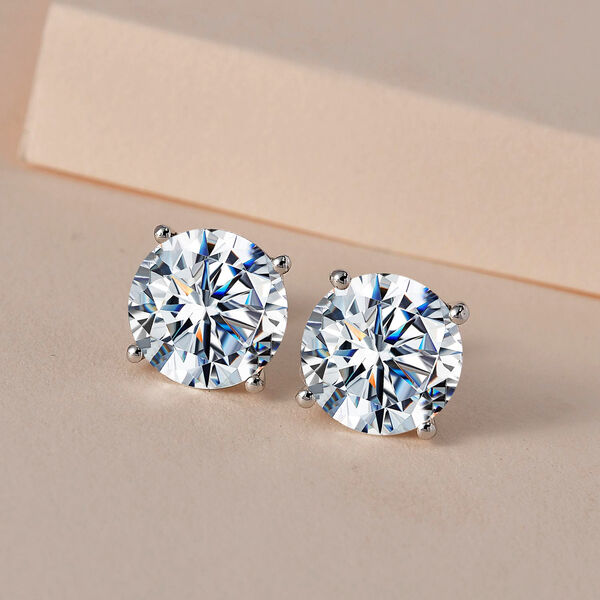 Funkelnde Königin - Nugget Moissanit Ohrringe - 10 ct. image number 7