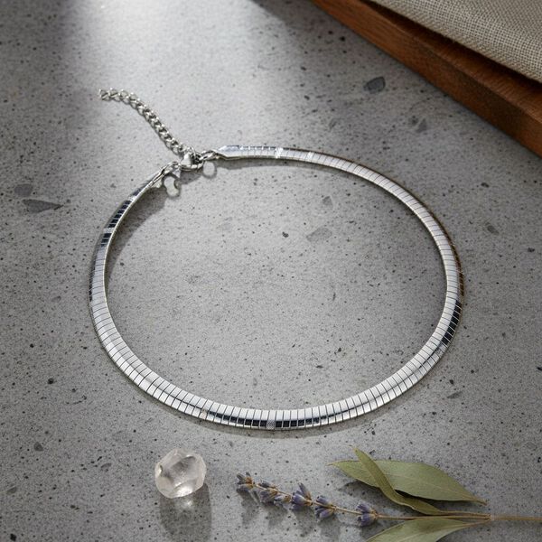 Herringbone Halskette, Edelstahl, Silbefarben, ca. 40.5 cm + 5 cm Extender image number 2