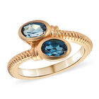 London Blau Topas Bypass Ring 925 Silber vergoldet  ca. 1,36 ct image number 3