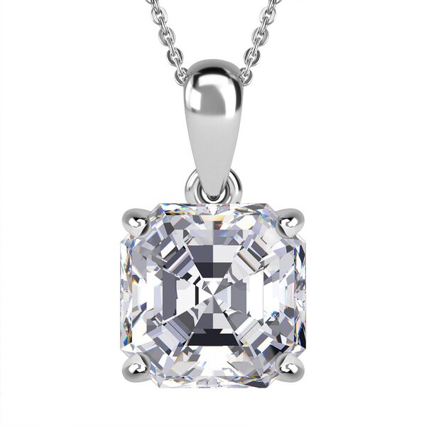 Funkelnde K&ouml;nigin - Moissanit Anh&auml;nger Asscher-Schliff mit Kette - 2,65 ct.