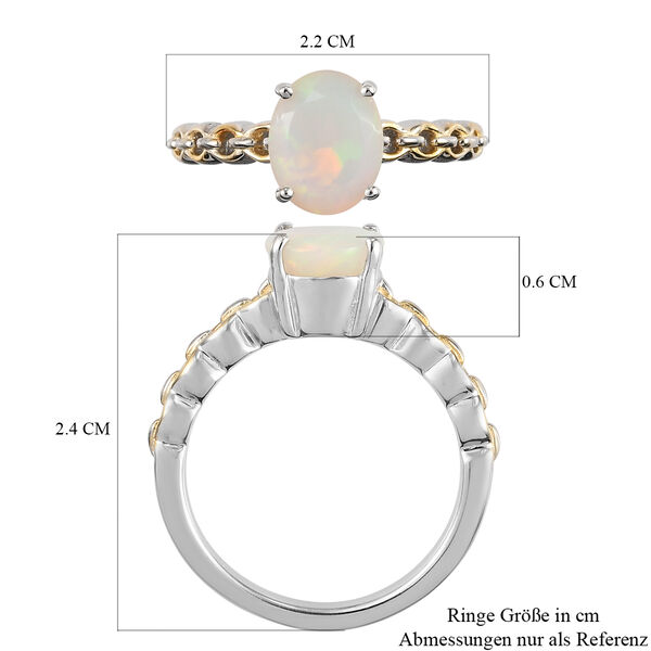 Nat&uuml;rlicher &Auml;thiopischer Opal Ring 925 Silber Zweifarbige Beschichtung image number 7