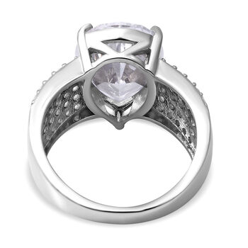 Lustro Stella - Wei&szlig;er Zirkonia-Ring, 925 Silber rhodiniert  ca. 9,98 ct
