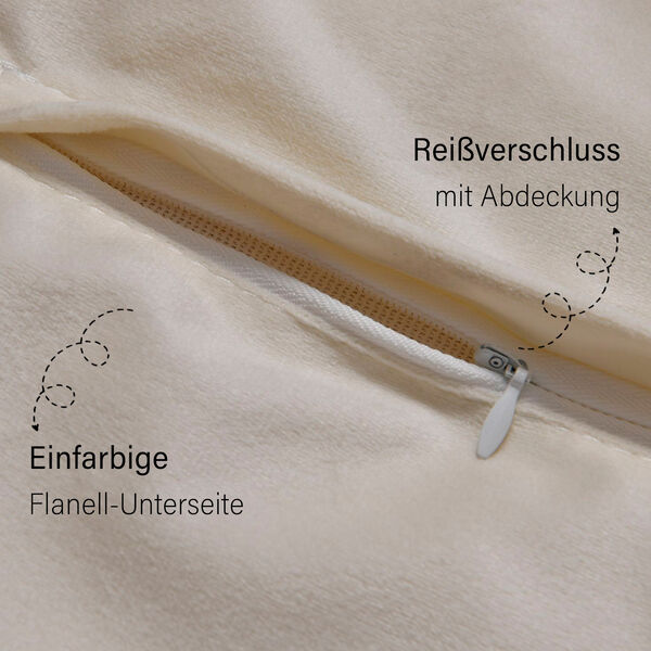 2-tlg. Mikropl&uuml;sch Zierkissenbez&uuml;ge, 45 x 45 und 60 x 60 cm, elfenbeinfarben image number 3