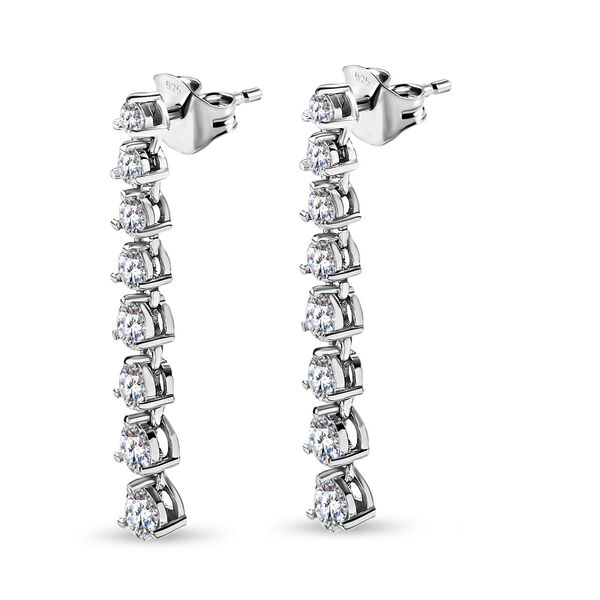 Moissanit Ohrringe 925 Silber platiniert ca. 2.36 ct image number 3