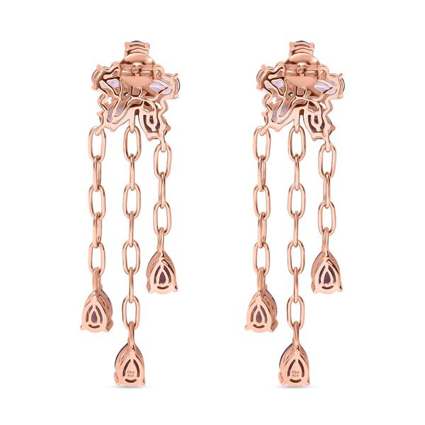 D'Joy AAA Rose De France Amethyst und Zirkon Ohrringe - 7,94 ct. image number 5