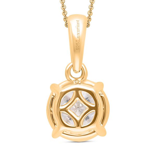 LUXURIANT DIAMOND - Lab Grown Diamant SI-GH Anhänger mit Kette, ca. 50cm, 925 Silber 750 Gelbgold Vermeil ca. 1.00 ct image number 4