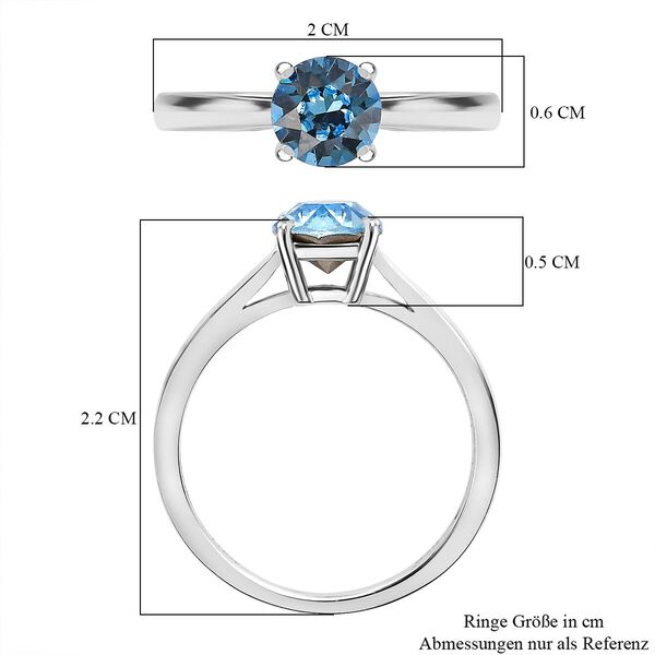 Aquamarin Kristall Ring 925 Silber platiniert (Gr&ouml;&szlig;e 16.00) ca. 1,50 ct image number 7