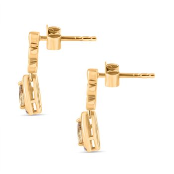 AA Nat&uuml;rliche goldene Tansanit und Zirkon Ohrringe - 0,74 ct.