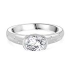 Moissanit Ring 925 Silber rhodiniert (Größe 19.00) ca. 1,48 ct