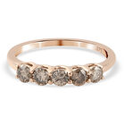 Natürlicher Champagner Diamant Ring, 375 Roségold (Größe 16.00) ca. 0,50 ct