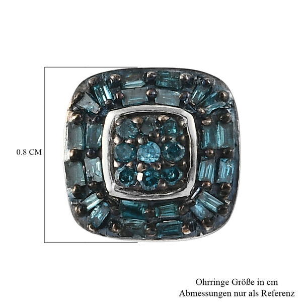 Blauer Diamant Ohrstecker 925 Silber platiniert ca. 0,33 ct image number 5