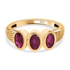 Afrikanischer Rubin (Fissure gefüllt) Ring, 925 Silber Gelbgold Vermeil (Größe 19.00) ca. 2.17 ct