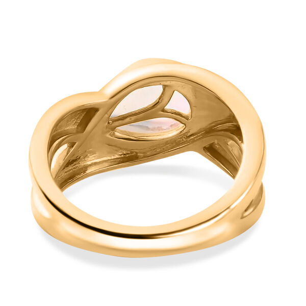 Natürlicher Äthiopischer Opal Solitär Ring 925 Silber 585 Vergoldet image number 7