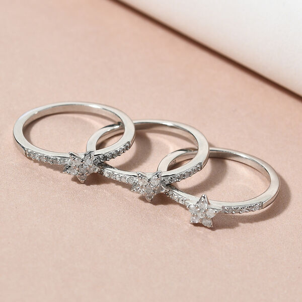 Diamant Ring 925 Silber platiniert  ca. 0,50 ct image number 2